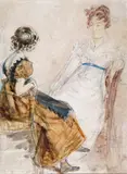 Seated Watercolour over by William Henry Hunt, Watercolour over pencil, sold Mar 2015