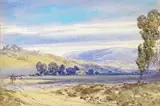 An extensive landscape with a country house beyond and figures by William Callow, Watercolour and pencil, sold Mar 2015