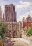 Wells Cathedral and the Chain Gate Watercolour over by Henry Charles Brewer, Watercolour over pencil, offered Mar 2015