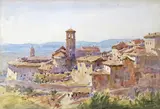 Church of San Maddigore by Gerald Ackermann, Watercolour over pencil, sold Mar 2015