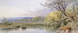 View on the Thames from Quarry Wood, Great Marlow, Bucks by Cornelius Pearson, 1860, Watercolour, sold Mar 2015