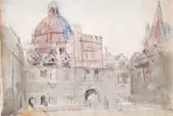 Brasenose College by Dugald Sutherland MacColl, Pencil and wash, unframed, sold Mar 2015