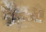 Winter Afternoon by Charlotte Halliday, 1980, Watercolour heightened with white on buff paper, offered Mar 2015