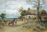 Wayside cottages, Kidlington, Oxfordshire Signed Watercolour 16.5 x 24cm; 6½ x 9½in ++Good condition by William Manners, Watercolour, sold Mar 2015