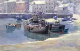 Mevagissy harbour, Cornwall Watercolour 30 x 46cm; 12 x 18in Provenance: With authentication letter from artist’s wife ++Paper slightly rippled, good condition by Gyrth Russell, Watercolour, offered Mar 2015