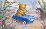 Teddy bear’s country drive Signed Watercolour over pencil 17 x 27cm; 6¾ x 10½in by Molly Brett, Watercolour over pencil, offered Mar 2015