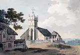 Freshwater Church by Charles Tomkins, Watercolour, unframed, sold Mar 2015