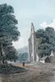 Valle Crucis Abbey, Llangollen Watercolour 21 x 14cm; 8¼ x 5½in ++Very slight yellowing to the sky, otherwise in good condition by Thomas Hearne, Watercolour, offered Mar 2015