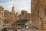 The Rialto Bridge, Venice Stamped signature Watercolour over pencil 34.5 x 51cm; 13¾ x 20in ++Possibly a little fading, otherwise good condition by Edward Angelo Goodall, Watercolour over pencil, sold Mar 2015
