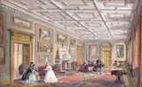 Interior of a Victorian mansion Signed Watercolour over pencil 55 x 89cm; 21.5 x 35in Provenance: Thomas Agnew, London, No by Joseph Nash, Watercolour over pencil, sold Mar 2015