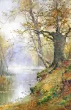 Woodland scenes with birch trees by a lake A pair by Thomas Tayler Ireland, watercolour, sold Mar 2015