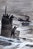 Submarine Attack Grisaille by George Soper, watercolour, offered Mar 2015