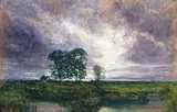 Moonlight on the Lochar Moss Signed on a part-label verso Watercolour 25.5 x 38cm; 10 x 15in ++Good condition by Thomas Clark, Watercolour, offered Mar 2015