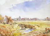 A view of Bosham, Sussex Signed Watercolour 24 x 33cm; 9½ x 13in ++Some mount-staining, possibly some fading by Sidney Paul Goodwin, Watercolour, offered Mar 2015
