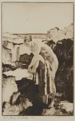 Celinda's Precaution (Wright 52) by William Russell Flint, Drypoint, 1931, on wove, sold Oct 2012