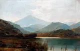 'Gwynant Valley near Beddgelert North Wales' and 'A Lake Scene Early Morning 1872', a pair by Harry Armstrong Whittle, both signed 'H A Whittle'; both inscribed verso oil on board, sold Oct 2012
