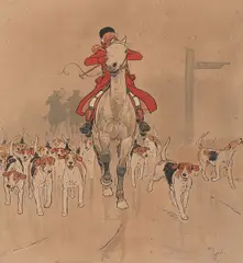The Master by Cecil Charles Windsor Aldin, coloured print, sold Jun 2012
