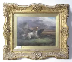 A Pair: Pointers on the Moor; Pointers with a Pony by Robert Cleminson, oil on canvas, sold Jun 2012