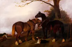 A rest from ploughing by George Wright, offered Dec 2012