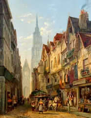Rouen street scene by William Raymond Dommersen, sold Dec 2012