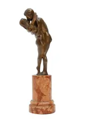 bronze study of lovers by Franz Bergman, bronze, sold Dec 2012