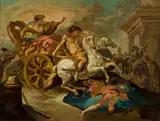 Tulia driving her chariot over the body of her dead father by Abraham Danielsz Hondius, oil on canvas, sold May 2012