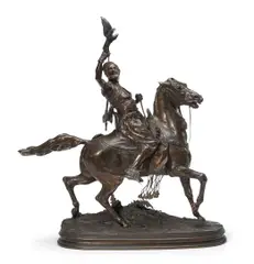 Fauconnier Arabe à Cheval by Pierre-Jules Mêne, patinated bronze, sold Mar 2012