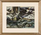 works by Jeff Moulton, oil on paper, sold Mar 2019
