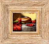 titled Red Hots by Scott Royston, oil on board, sold Mar 2019