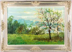 landscape by Peter van Delft, oil on canvas, sold Mar 2019