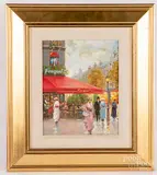 street scene by Milan Miletic, oil on canvas, sold Jan 2019