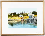 harbor scene by Gary Akers, watercolor, sold Jan 2019
