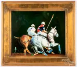of polo players by Sandra Forbush, oil on canvas, sold Jan 2019