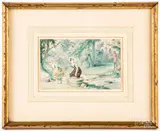 women bathing by George Cruikshank, watercolor and pencil, sold Jan 2019