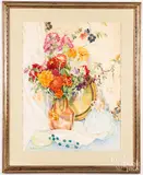 floral still life by Albert Van Nesse Greene, watercolor, sold Jan 2019
