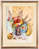 floral still life by Albert Van Nesse Greene, watercolor, sold Jan 2019