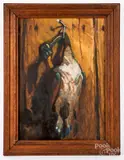 of hanging duck by Gayle Porter Hoskins, oil on board, sold Jan 2019