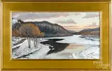 winter landscape by Dean Thomas, oil on board, sold Jan 2019