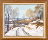 winter landscape by John Berninger, oil on board, sold Jan 2019