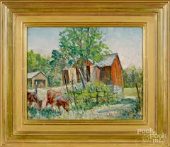 farmscene by Herbert Pullinger, oil on board, sold Jan 2019
