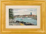 of a Maine scene by Stefan Pastuhov, oil on board, sold Jan 2019