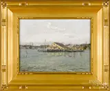 titled At Gloucester Massachusetts On a Sunday Afternoon by August Goeser, 1908, oil on board, sold Jan 2019
