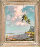 Florida shore scene by Albert Ernest Backus, oil on canvas, sold Jan 2019