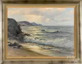 coastal scene by Charles Vickery, oil on canvas, sold Jan 2019