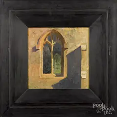 church window by Jon Redmond, oil on panel, sold Jan 2019