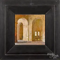 of arches by Jon Redmond, oil on panel, sold Jan 2019