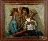 trio of musicians by Albert Pels, oil on canvas, offered Jan 2019
