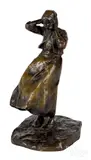 figure of a woman in the wind by Ruth Anna Maria Milles, bronze, sold Jan 2019