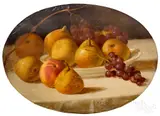 still life with fruit by John F. Francis, oil on panel, sold Jan 2019