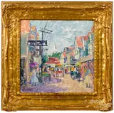 titled Market Day 1919- by Nancy Maybin Ferguson, 1920, oil on board, sold Jan 2019
